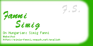 fanni simig business card